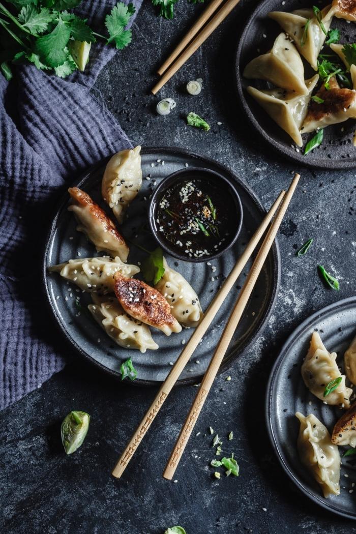 Pan-fried Brussels Sprout & Chicken Gyoza - Use Your Noodles
